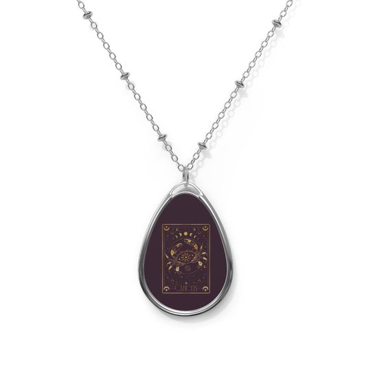 Discover Oval Necklace, Necklace, Zodiac Sign - Celestial Jewelry, Astrology Gift