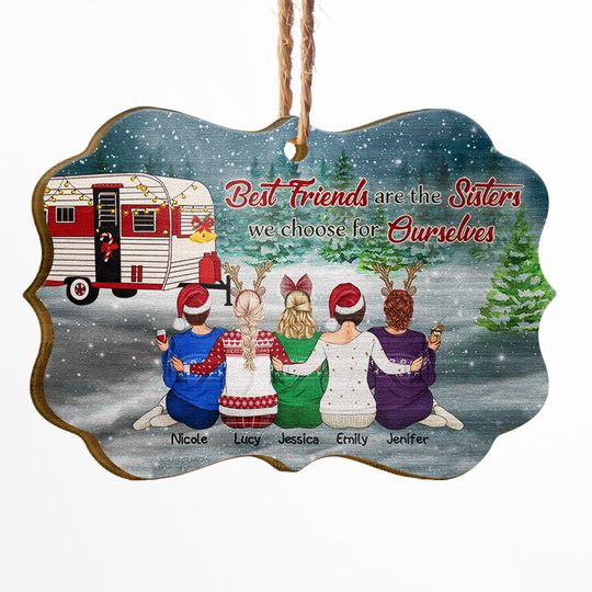 Discover Bestie Camping Choose For Ourselves - Personalized Custom Wooden Ornament