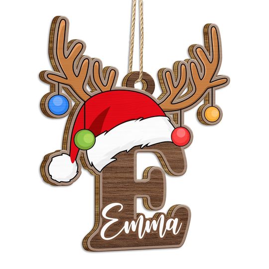 Discover Christmas Alphabet - Family Gift - Personalized Wooden Cutout Ornament