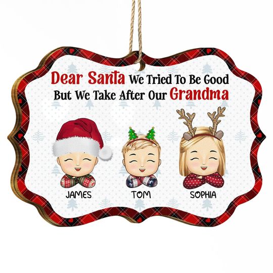 Discover          I Tried To Be Good - Christmas, Loving Gift For Grandpa, Grandma, Grandparents - Personalized Medallion Wooden Ornament       