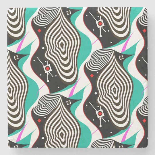 Discover Abstract Seamless Pattern Creative Design Stone Coaster
