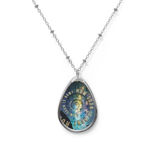Discover Spiral Galaxy Pendant, How Soon Is Now, Oval Necklace, Celestial Jewelry, Music Lover Gift, Astronomy Enthusiast, Whimsical