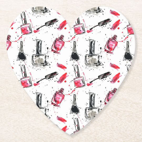 Discover Watercolor Nail Polish Pattern Paper Coaster