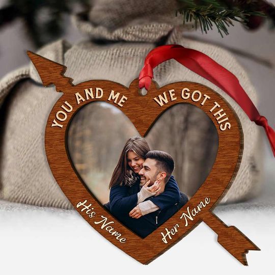 Discover God Knew My Heart Needed You - Personalized Christmas Couple Layered Wood Ornament