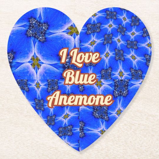 Discover Blue Garden Anemone Pattern Paper Coaster