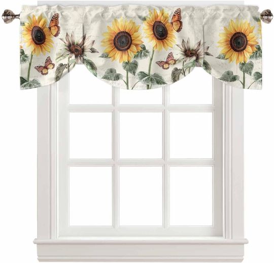 Discover Yellow Sunflowers Tie Up Valance