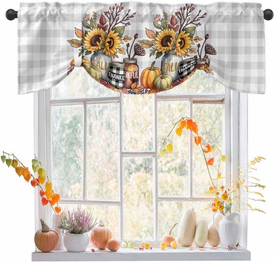 Discover Fall Sunflower Tie Up Valance