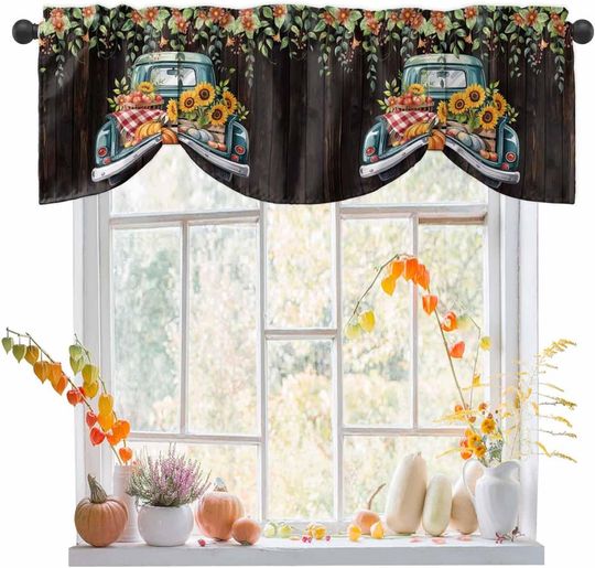 Discover Orange Sunflowers Tie Up Valance