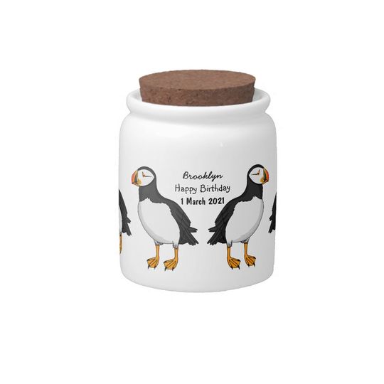 Discover Atlantic puffin illustration  candy jar