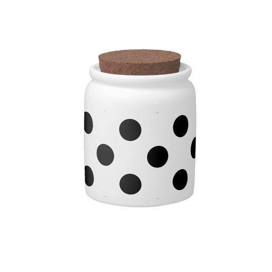 Discover Black and White Polka Dot Candy Jar