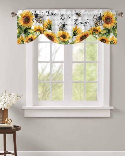 Discover Sunflower Tie Up Valance Curtains
