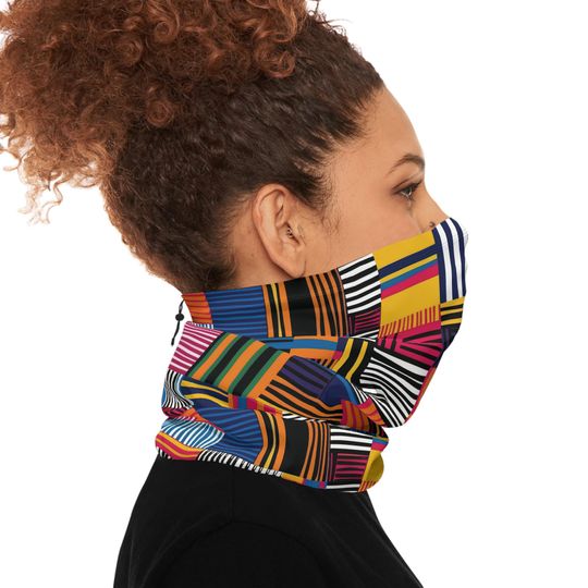 Discover Fun MudCloth Cold Weather Winter Neck Gaiter | Ethnic Art Accessories