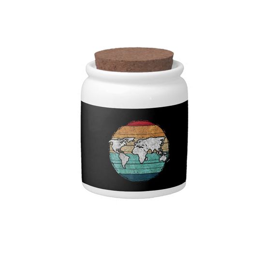 Discover Retro World Map Candy Jar