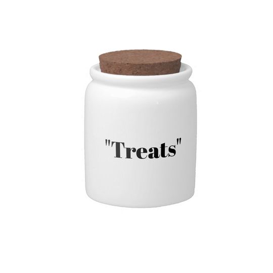 Discover Minimalist Custom name text kids dog pet treats Candy Jar
