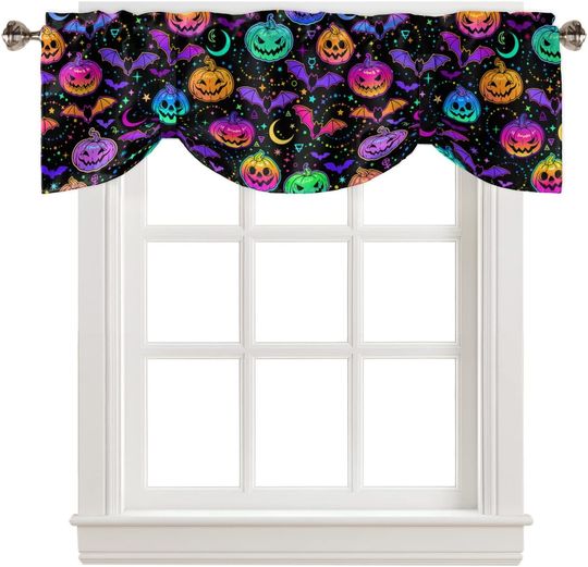 Discover Halloween Pumpkin Tie Up Valance