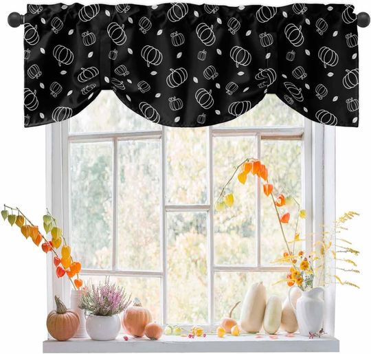 Discover Fall Pumpkins Tie Up Valances