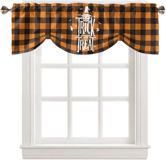 Discover Tie Up Valances  Halloween Pumpkin