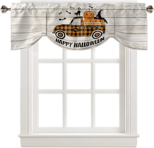 Discover Halloween Tie Up Valances Halloween Pumpkin Bufflao Halloween Tie Up Valances