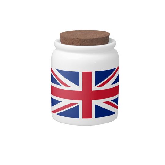 Discover United Kingdom Union Jack Flag of British Colonies Candy Jar