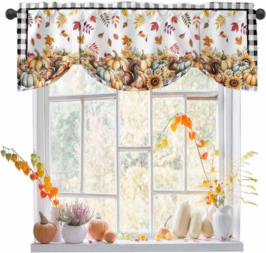 Discover Thanksgiving Pumpkin Tie Up Valance