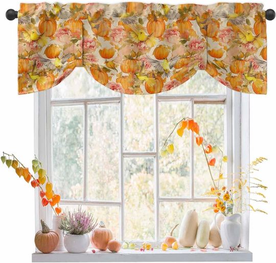 Discover Thanksgiving Pumpkin Tie Up Valance