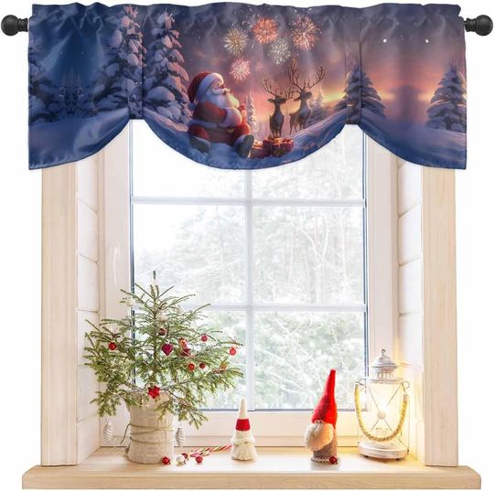 Discover Christmas Santa Tie Up Valances