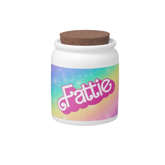 Discover Fattie Plus Size Rainbow Retro 90's Nostalgia Star Candy Jar