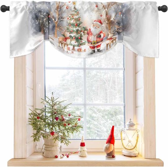 Discover Christmas Santa Tie Up Valances