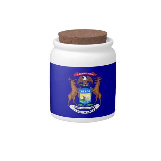 Discover Michigan State Flag Candy Jar