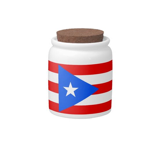 Discover Puerto Rico State Flag Candy Jar