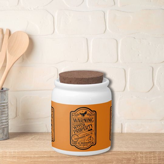 Discover Halloween Funny Typography Candy Jar