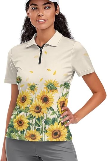 Discover Sunflower Women's Short Sleeve Golf Shirts