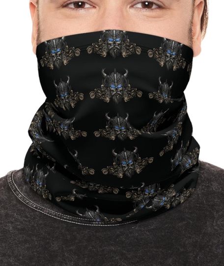 Discover Super Soft, Warm, Motorcycle Neck Gaiter with Drawstring: Viking Biker
