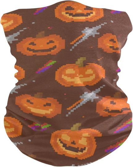 Discover Cartoon Pixel Halloween Hot/Cold Weather Dust and Dirt proof Winter Neck Gaiters
