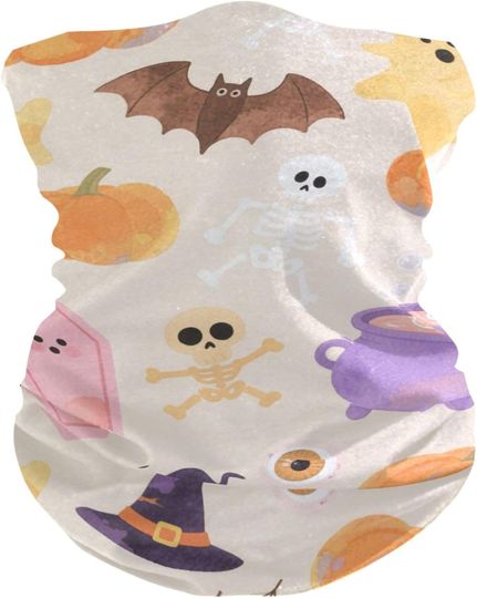 Discover Halloween Orange Pumpkin Hot/Cold Weather UV protection Winter Neck Gaiters