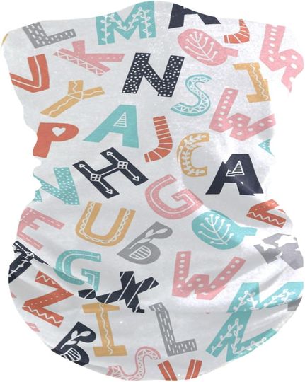 Discover Color Cartoon Letter Four season Dust and Dirt proof wristband neck gaiter