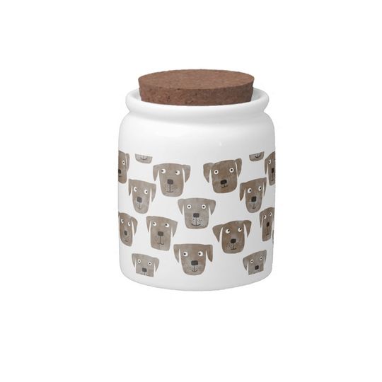 Discover Cute Chocolate Labrador Retriever Dog Watercolor Candy Jar