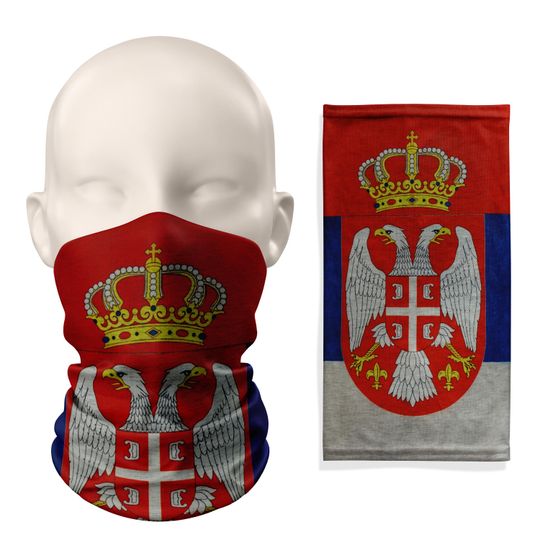 Discover Serbia Flag Snood   Breathable Mask Neck Gaiter Face Covering