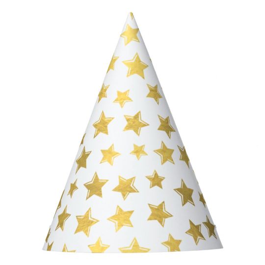 Discover Shiny Gold Stars 2 Party Hat