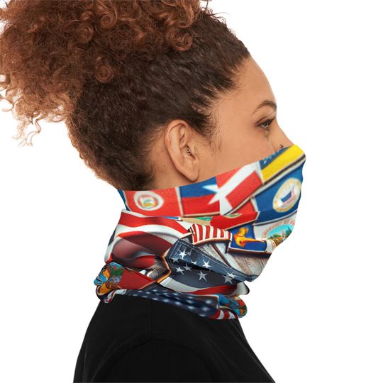 Discover Protest Lightweight Neck Gaiter, Comfortable Face Cover, Suitable for Activists, Outdoor Events, Sun Protection, World Flags