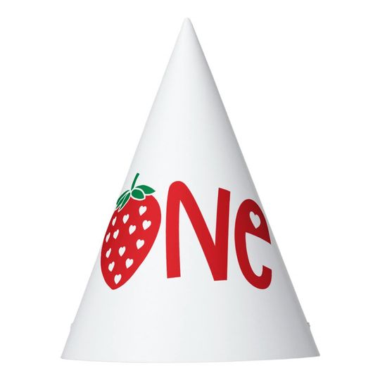 Discover 1st Birthday One Strawberry Party Hat