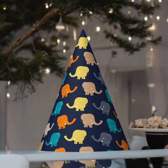 Discover Multicolor Elephant Cartoon  Party Hat