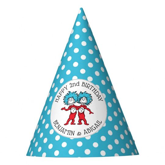 Discover Thing One Thing Two | Twins Birthday Party Hat