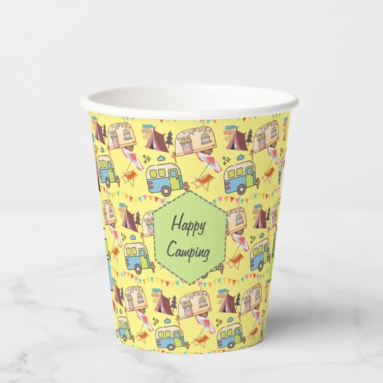 Discover Retro Camping theme Paper Cups
