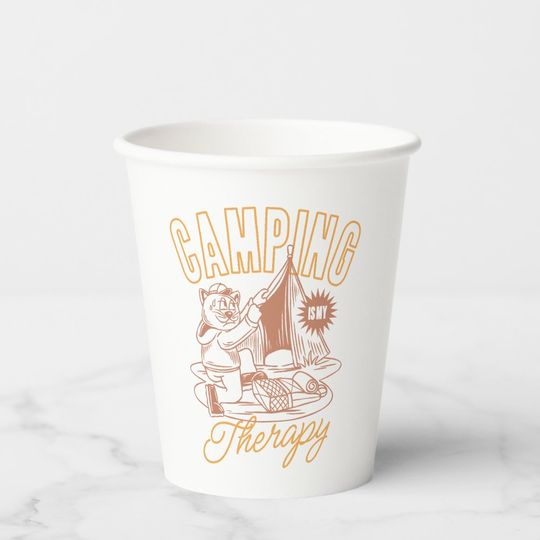 Discover Camping Is My Therapy– Vintage Cat Paper Cups