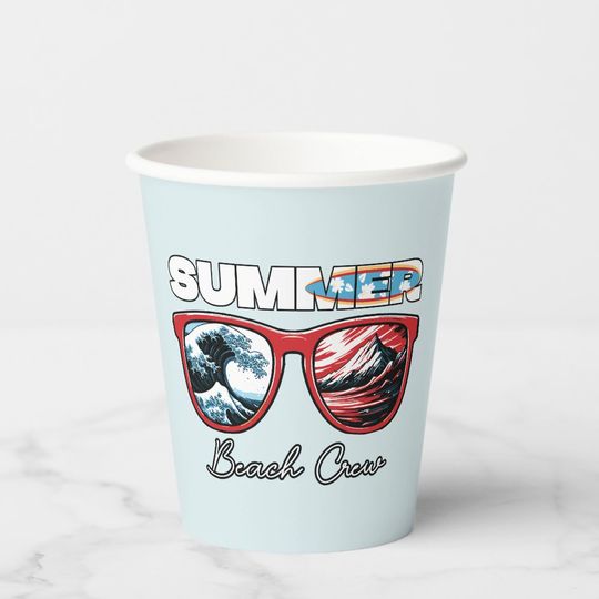 Discover Summer Beach Crew - Summer Vibes Paper Cups