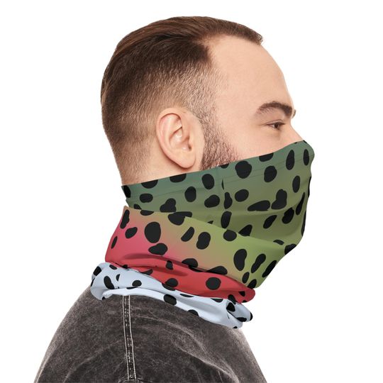 Discover Rainbow Trout Skin Lightweight Fishing Neck Gaiter Face Mask Scarves