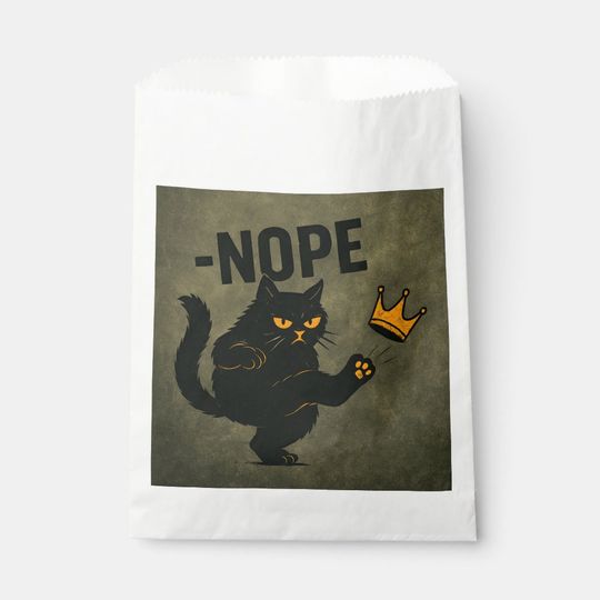 Discover No Kings In America Black Cat Funny Kicking Crown Favor Bag