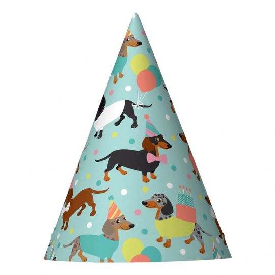 Discover Dachshund Birthday Party Celebration Party Hat