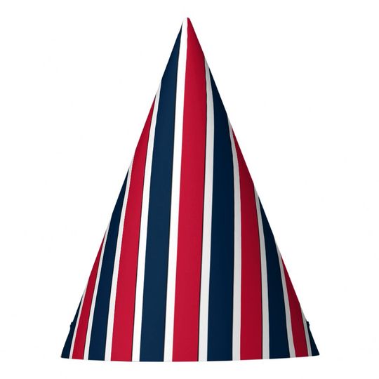 Discover RWB Baseball Coord Stripes 1-PAPER PARTY HATS